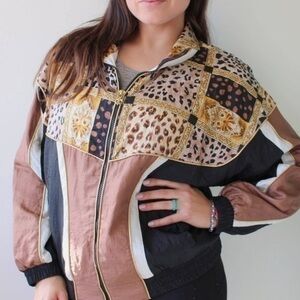Vintage Rare 80’s Active Frontier Animal Print Jacket Size LP